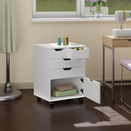 Winsome Halifax Mobile Storage Cabinet with 5 Drawers, White | Stylish & Functional Home Storage Cabinet for Filing, Kitchen Organization