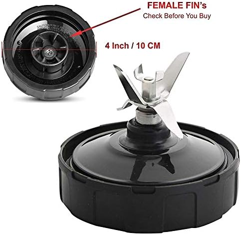 Ninja Blender Replacement Parts - Bottom Blade 6 Fins for Nutri Ninja Auto iQ BL480 BL480D BL482 BL456 Blenders (Female Fins Only) (1 Pack)