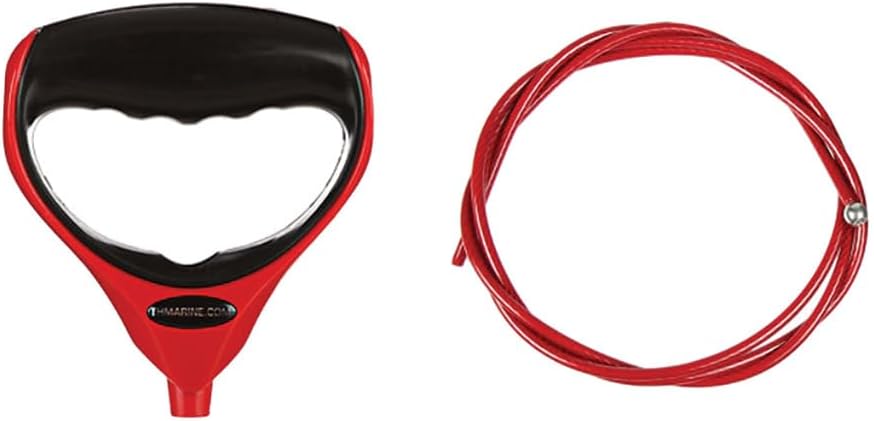 T-H Marine G-Force Heavy-Duty Trolling Motor Replacement Handle, Cushioned Grip, Lift & Release Cord with Nylon Jacketed Stainless Steel Cable - Red