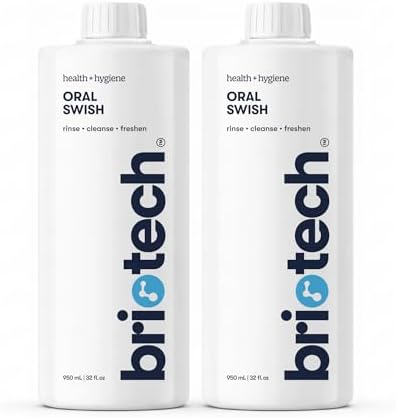 BRIOTECH Oral Swish, Hypochlorous Acid Mouthwash, Oral Rinse, 32 fl oz