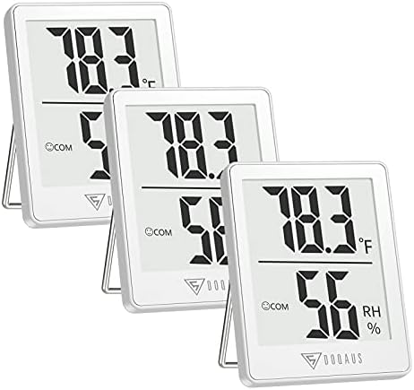 DOQAUS 3 Pack Digital Hygrometer Indoor Thermometer Humidity Monitor Black