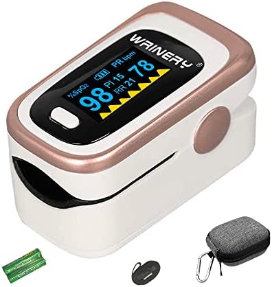 WRINERY Oxygen Saturation Monitor, Pulse Oximeter Fingertip, Oxygen Monitor, O2 Saturation Monitor, OLED Portable Oximetry with Batteries