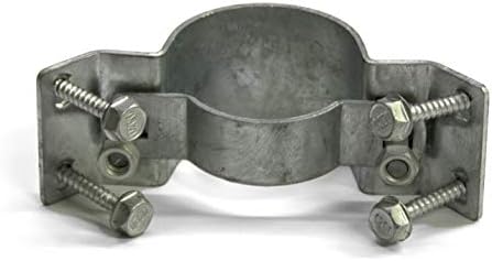 OZCO Fence Bracket, 2-3/8in, 1 Pack, Silver | Zinc finish, full wrap 90 degree design for 2-3/8in steel posts and 2in x 4in wood rails