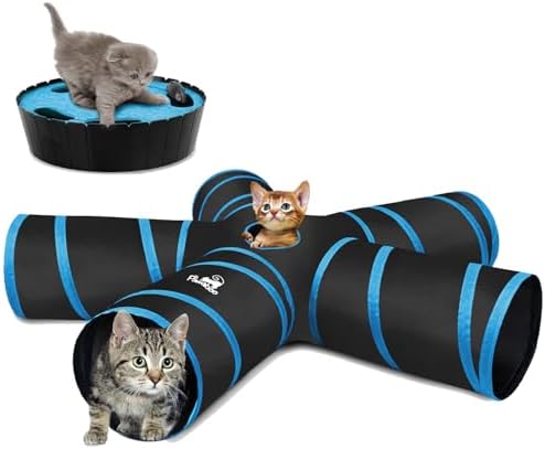 Pawaboo Interactive Cat Toy with Running Mouse, Automatic Track Kitten Toy | Electronic Motion Cat Toy for Indoor Cats, Pop and Play Hide Seek Cats Toys Hunting Mouse for Kitty Play Exercise, Green