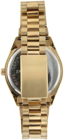 Peugeot Men's Stainless Steel Big Face Luxury Watch with Day Date Windows, Roman Numerals & Coin Edge Fluted Bezel Watch