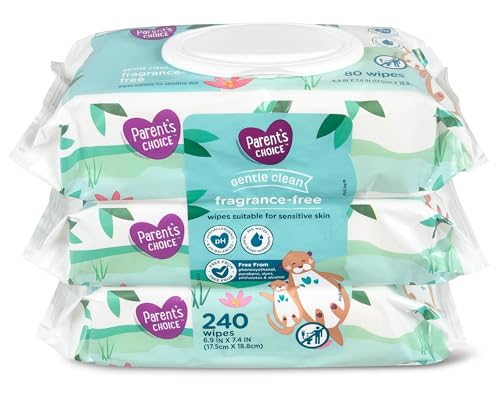 Parent's Choice Gentle Clean Fragrance-free Unscented No Scent Baby Wet Wipes Suitable for Sensitive Skin Infused with Vitamin E and Aloe