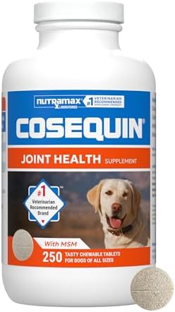 Nutramax Cosequin Joint Supplement for Dogs, Chewable Tablets, 132ct | Glucosamine + Chondroitin for Dogs with MSM, Supports Healthy Joints, All Breeds & Sizes, All Ages