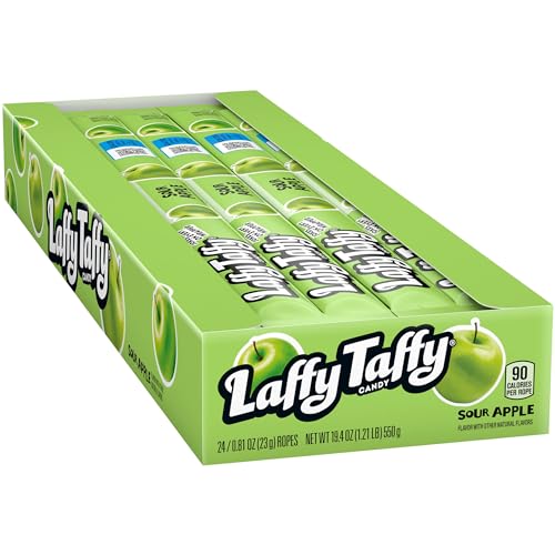 Laffy Taffy Rope Candy, Banana Flavor, 0.81 Ounce Ropes (Pack of 24)