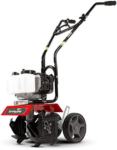 Earthquake 31635 MC33 Mini Tiller Cultivator, Powerful 33cc 2-Cycle Viper Engine, Gear Drive Transmission, Height Adjustable Wheels, 5 Year Warranty