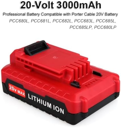 Biswaye 2 Pack 20V Lithium Battery Compatible with Porter Cable 20V Tools | PCC680L 20 Volt MAX Lithium Replacement Compatible with Porter Cable 20V