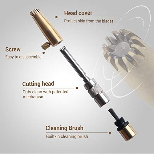 ROYAL [Made in Korea] Premium Manual Nose Hair Trimmer for Men Silver Bullet, Battery-Free, Stainless Steel Rotary Blade Grooming Tool, Waterproof
