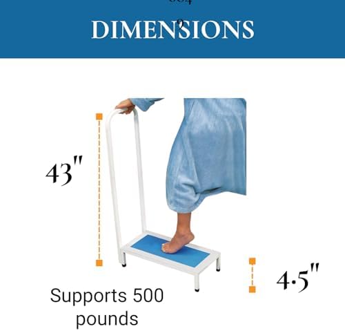 Bath Step with Handle Non Slip Surface Sturdy Aid Bathroom