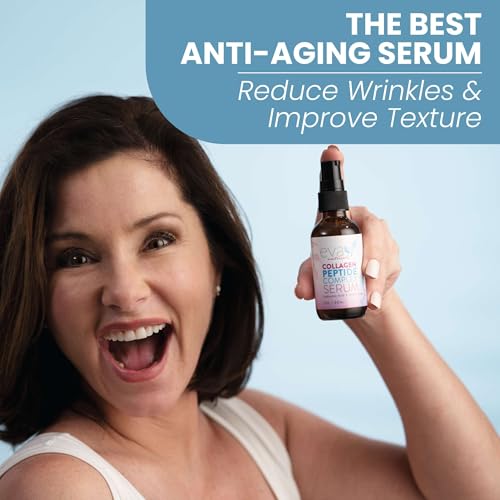 Eva Naturals Collagen Peptide Serum, Hyaluronic Acid, Fine Lines, 2 oz | Firming, hydrating, wrinkle reducer, anti-aging, for women & men, for face