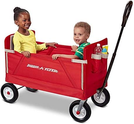 Radio Flyer Stroller Wagon for Kids and Cargo, All-Terrain Wagon with Rubber Tires, Red