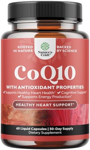 CoQ10 Liquid Capsules Supplement - Healthy Heart & Energy Support - 60 Ct