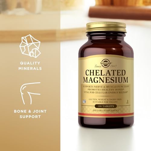 Solgar Chelated Magnesium, 250 Tablets - Supports Nerve & Muscle Function - Promotes Healthy Bones - Vital for Cellular Energy Release - Non-GMO, Vegan, Gluten Free, Dairy Free - 62 Servings