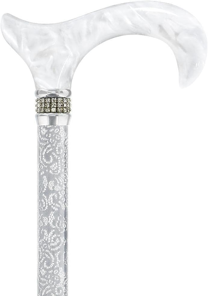 Stylish Walking Sticks – Rhinestone Collar Designer Adjustable Canes Colorful – Best Gift for Men and Women Light Weight Aluminum Shaft & Safe to Walk