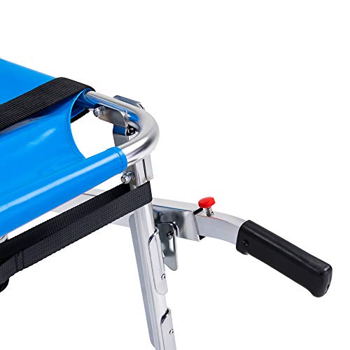 LINE2design EMS Ambulance 4 Wheels Stair Chair - Foldable Aluminum Evacuation Medical Transport Stair Chair with Patient Restraint Straps - 350 lbs