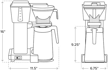 Technivorm Moccamaster 79317 KBGT thermal Carafe 10-Cup Coffee Maker 40 Ounce, Stone Grey 1.25l