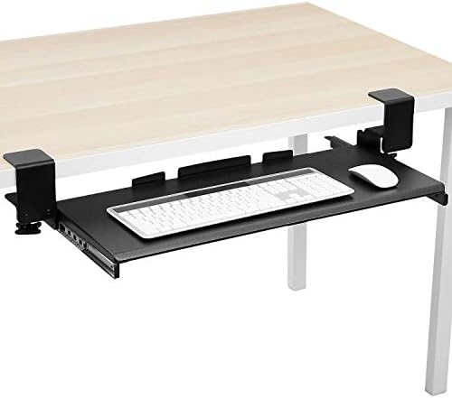 Mount-It! Keyboard Tray Under Desk, Clamp-On No-Drill Slide-Out Keyboard Drawer with Mouse Platform, 27" x 11" Ergonomic Keyboard Tray for Home Office