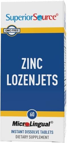 Superior Source Zinc Lozenjets - Immune System Support Supplement - Trace Mineral Supplement Aids Systems & Functions - Zinc Supplement for Women & Men - 60 Instant Dissolve Tablets