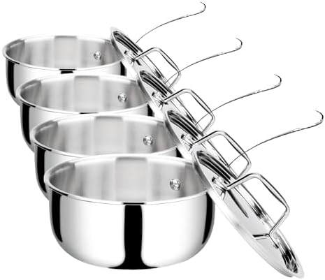Duxtop Tri-Ply Stainless Steel Saucepan with Lid, 3 Qt Induction Pot | Whole Clad Saucier Pan, Dishwasher and Oven Safe, Stay-Cool Handle
