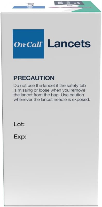On Call Twist Off Lancets, 100 Lancets | Fine 30 Gauge Tri-Bevel Tip for Blood Sugar Test, Fits Most Lancing Devices, Diabetic Supplies, 100 Count