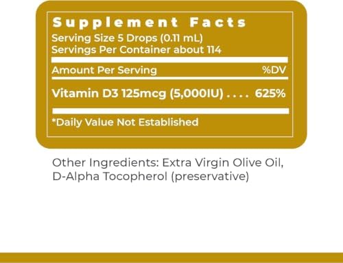 Premier Research Labs Vitamin D3 Serum - Liquid Vitamin D Oil Drops for Adults, Liquid D3 5000 IU, High Potency VIT D3 Liquid