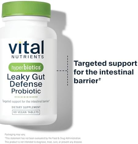 Hyperbiotics Vital Nutrients Leaky Gut Repair Supplement Probiotic | Science Backed Formula Strengthens Intestinal Barrier and Gut Health | Reduces