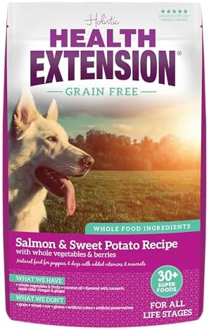 Health Extension Grain Free Venison & Sweet Potato Dry Dog Food - 30+ Superfoods and Probiotics for All Life Stages (10 lb)