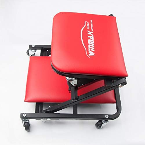 41" Foldable Heavy Duty Z Creeper Seat Rolling Chair Mechanics Garage 2 in 1 Work Bench