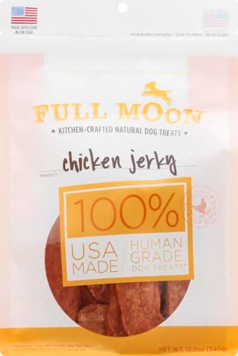 Full Moon Chicken Jerky Healthy All Natural Dog Treats Human Grade Made in USA Grain Free, 1.5 Pound (Pack of 1)