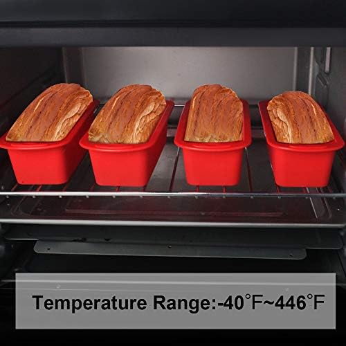 4 Pack Mini Loaf Pans,Nonstick Silicone Bread Loaf Pans