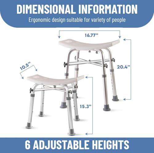 Dr Kays Shower Chair for Inside Shower, Bathroom Seat with Crossbars