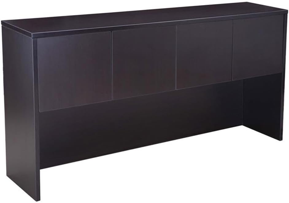 Boss Office Products Holland 71" Executive U-Shape Desk with Lateral File and Hutch, Mocha