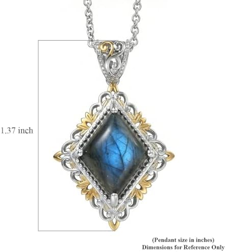 SHOP LC DELIVERING JOY Labradorite 6.50 ctw Pendant Steel Necklace 20"