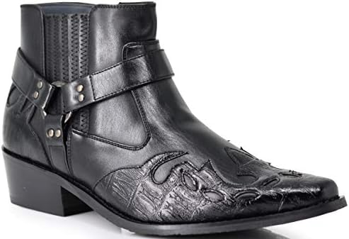 Enzo Romeo WT11 Men's Western Cowboy Motorcycle Ankle Boots