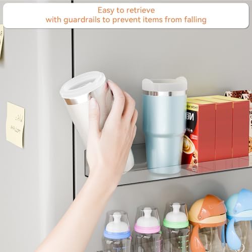 2 Pack Clear Acrylic Shelves for Wall with Adhesive, 15 Inch No Drill Floating Shelves for Bathroom, Bedroom, Renter Friendly, Kids Room Bookshelf