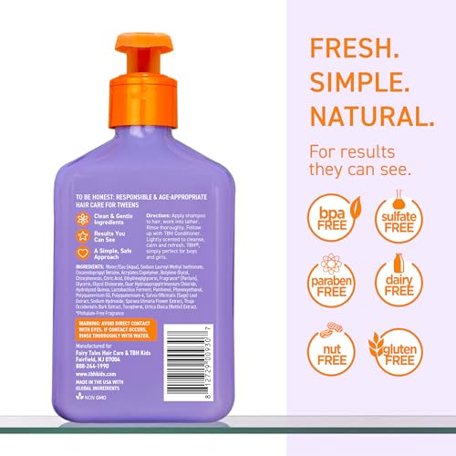 TBH Teen & Kids Shampoo - Lightweight and Detangling Hydrating Hair Shampoo for Dry, Oily, Fine, Curly