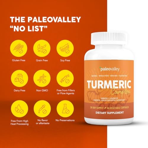 Paleovalley Organic Turmeric Complex, with Ginger & Black Pepper, Superfood