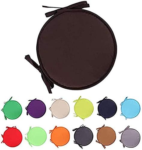 Indoor/Outdoor Chair Pads Round Seat Cushions Garden Patio Home Cushions - Diameter 38cm (2pcs,Red)