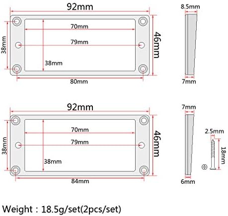 Alnicov 2 Pcs Rosewood Curved Bottom Humbucker Pickup Ring Set for Epiphone Guitar Accessories