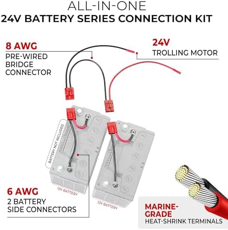 Connect-Ease RCE24VBK 24-Volt Trolling Motor Connection Kit with Out On-Board Charging