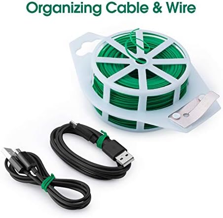 328 Feet (100m) Garden Plant Twist Tie with Cutter Reusable for Plants Growth and Care, Tie Wire Reel for Home and Office Cable Organization
