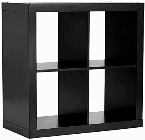 Better Homes and Gardens Bookshelf Square Storage Cabinet 4-Cube Organizer (Solid Black)