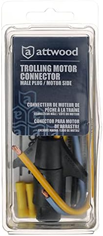 attwood 7647-7 Heavy-Duty Trolling Motor Connector, Male Plug, Motor Side, 6-Inch Harness with Butt Connectors, 10-Gauge Wire, One Size (7647-5)