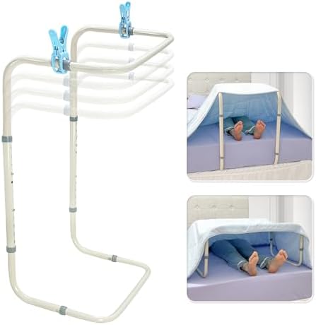 Blanket Lifter Foot Cradle Lift Bar for Feet Adjustable Blanket Support Lifters Holder Bed Foot Tent Blankets Riser Sheet Raiser Heavy Duty Steel