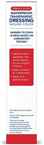 All Health Clear Waterproof Transparent Wound Dressing, 2.36"x2.75", 16ct | Ideal for Use Post Surgery. For Wound Covering, Tattoo Aftercare