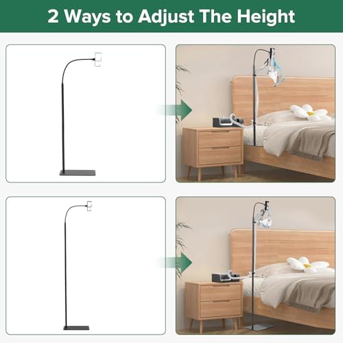 CPAP Hose Holder Bedside Stand, Fits ResMed/Philips w/Hook | All-Metal Durable, No-Wall-Drill Setup, Aluminum Hook Keeps Hose Tangle-Free & Hygienic
