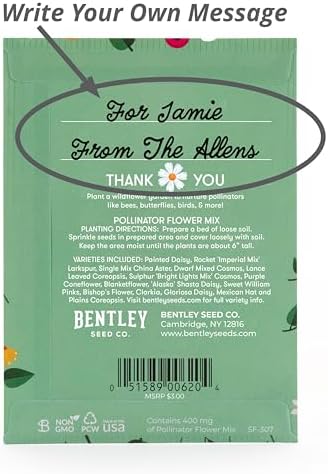 Bentley Thank You Packet - Sunflower Seeds - Pack of 25 - Perfect Eco-Friendly Thank You Gift - Non GMO